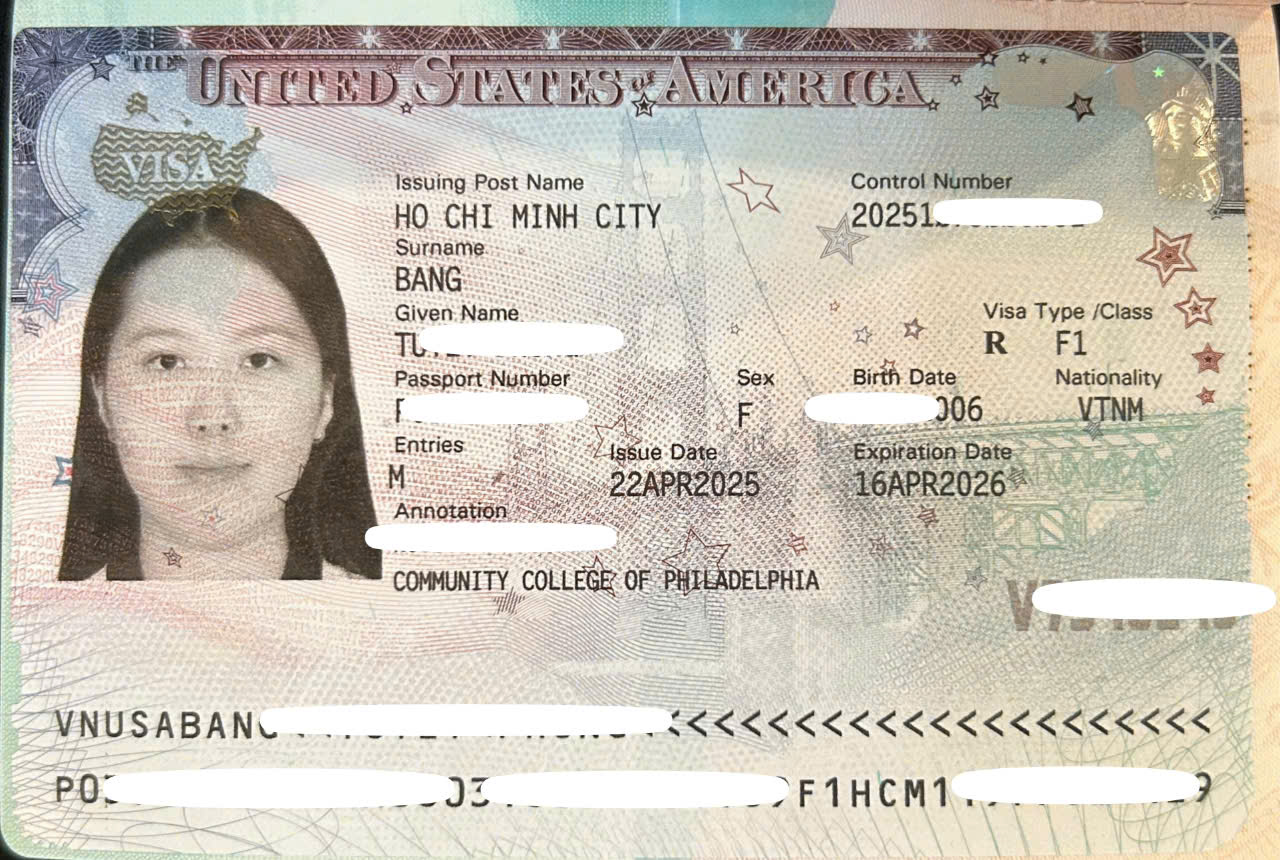 CHÚC MỪNG KHÁCH HÀNG ĐẬU VISA DU  HỌC HOA KỲ